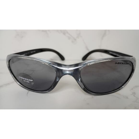 NEW Dunlop Metallic Gray Unisex Sport Sunglasses - Picture 1 of 7